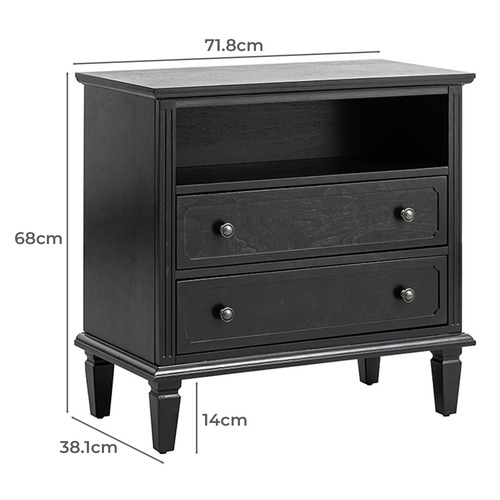 Elrond 2 Drawer Bedside Table