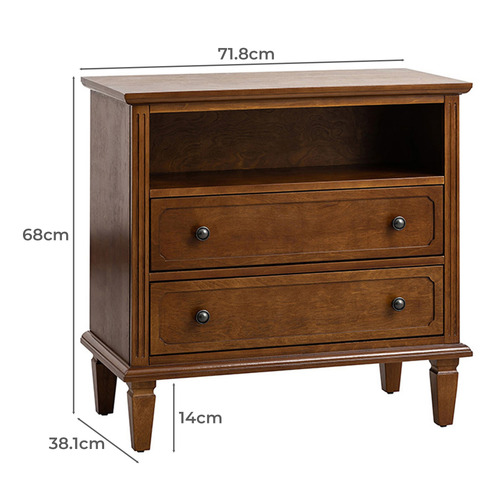 Elrond 2 Drawer Bedside Table