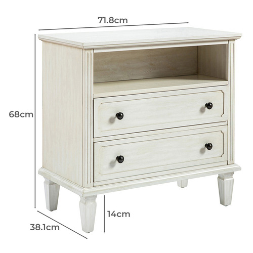 Elrond 2 Drawer Bedside Table