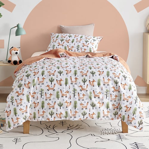 Shy Fox Cotton Quilt Cover Set