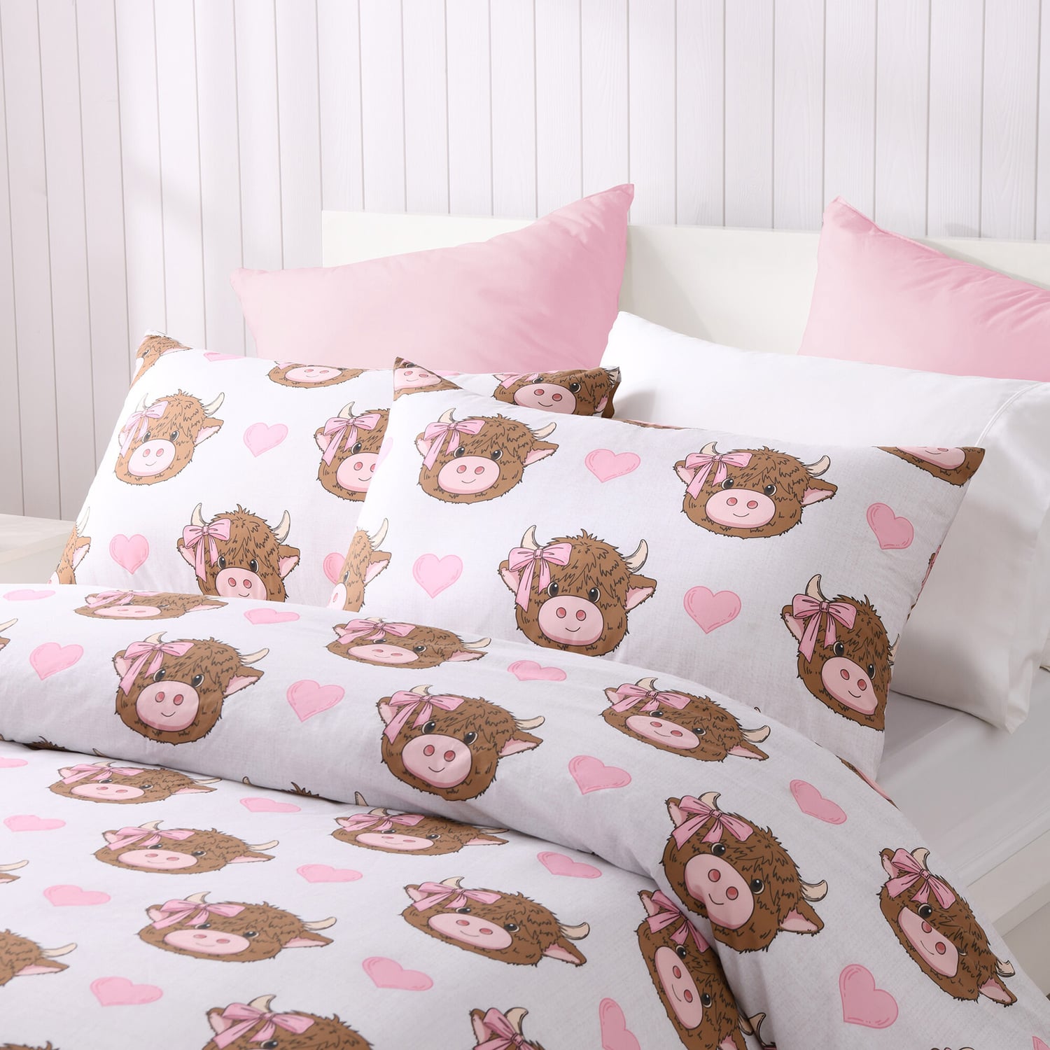 Iker Holly the Highland Cow Cotton Percale Reversible Quilt Cover Set