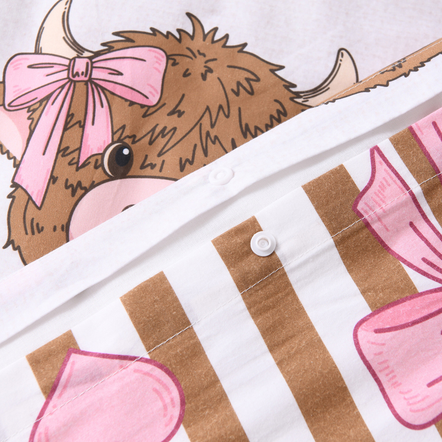 Iker Holly the Highland Cow Cotton Percale Reversible Quilt Cover Set