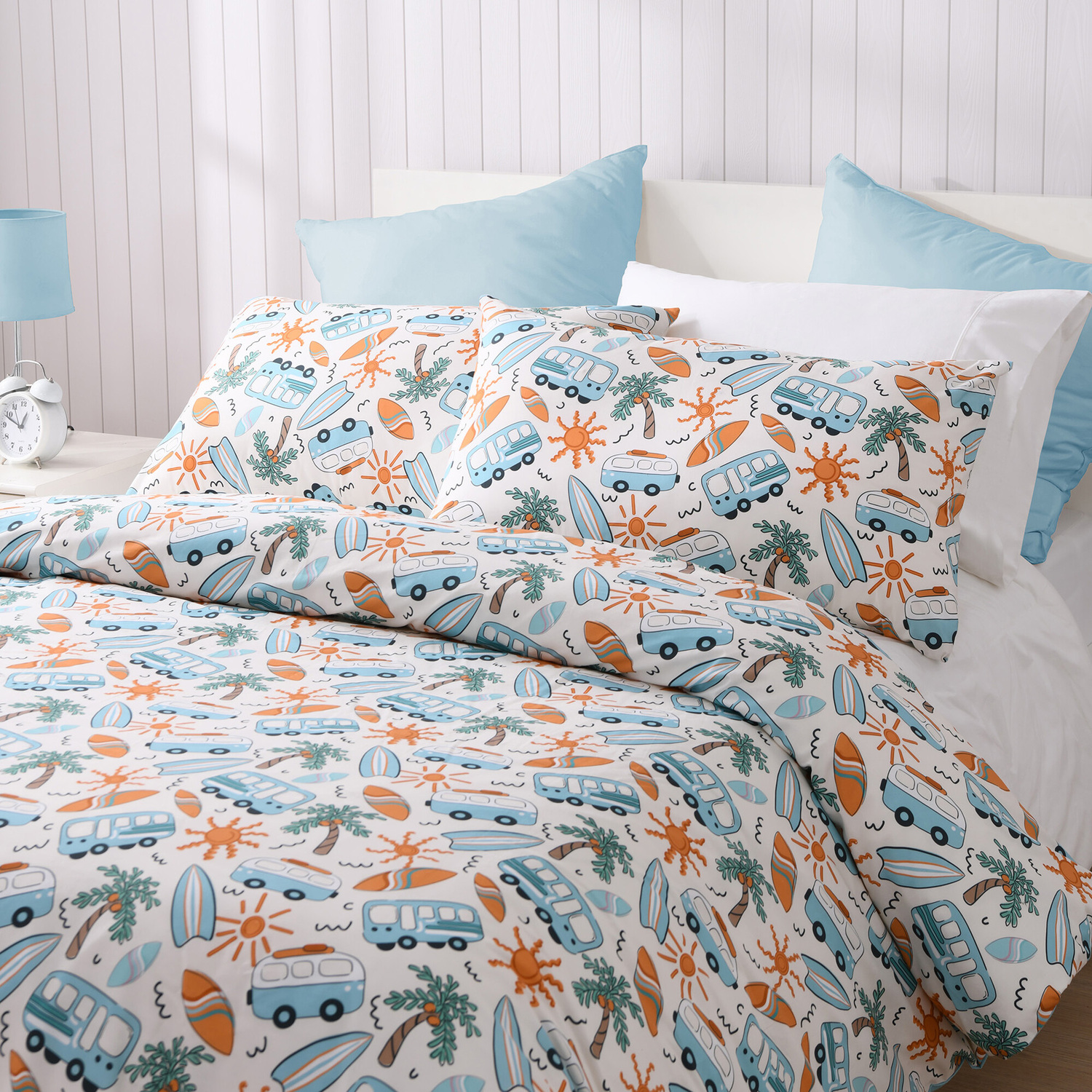 Killian Surf Safari Cotton Percale Reversible Quilt Cover Set