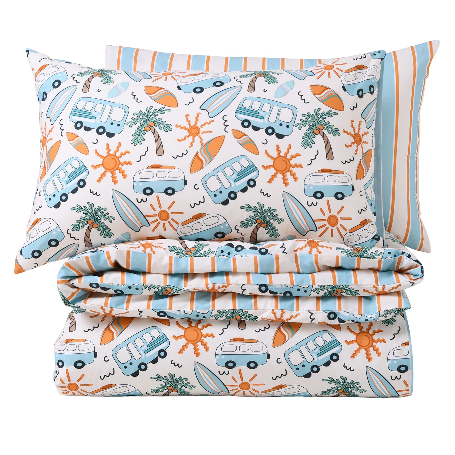 Killian Surf Safari Cotton Percale Reversible Quilt Cover Set