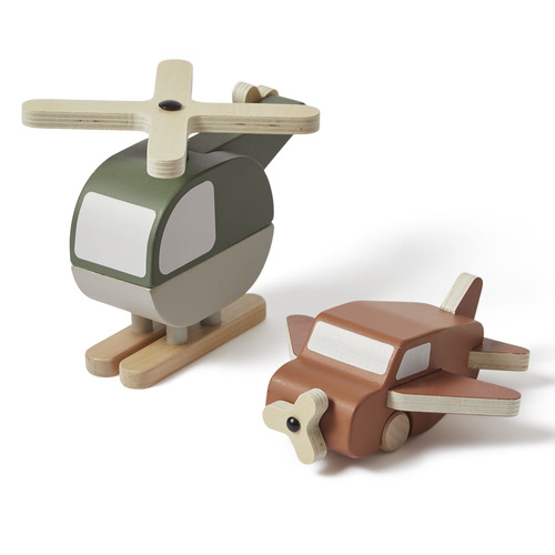 2 Piece Helicopter & Plane Set