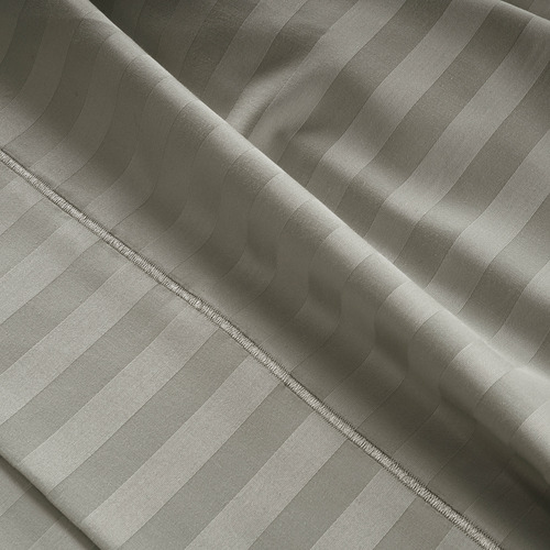 Silver Damask Stripe 1000TC Egyptian Cotton Quilt Cover Set Temple
