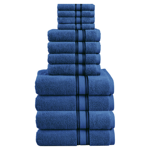 LaneLinen 12 Piece Cotton Bathroom Towel Set Temple & ster