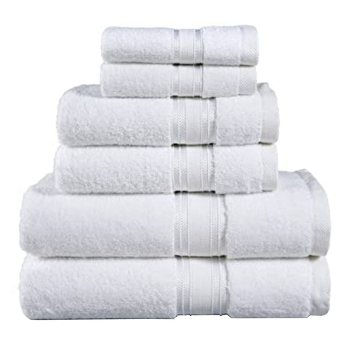 6 Piece Set Cotton Bath Towels - Kasper Collection
