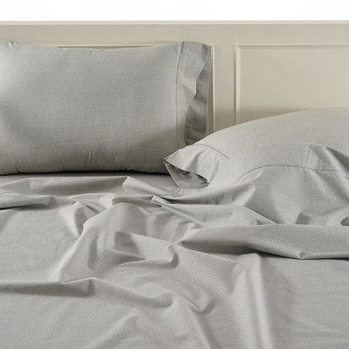 Snowdrop Organic Washed Cotton Sheet Set Temple & ster