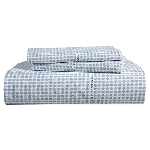 Polka Dot Blue Organic Washed Cotton Quilt Cover Set