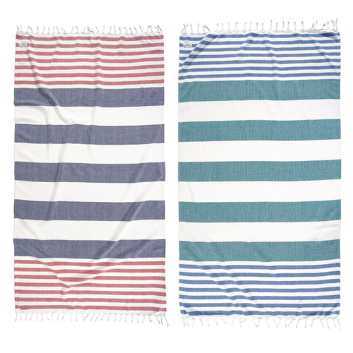 2 Piece Stripe Diamond Turkish Cotton Beach Towel Set
