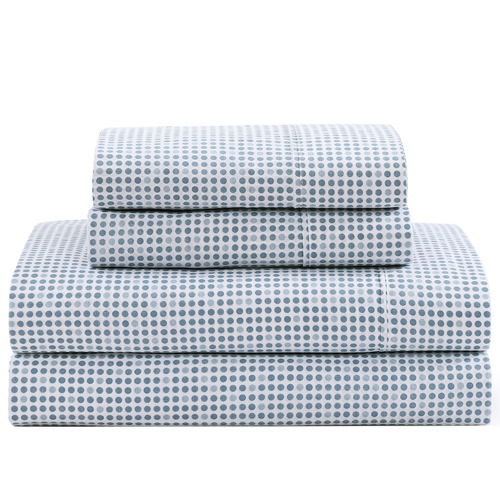Blue-Polka-Dot-Organic-Washed-Cotton-Sheet-Set