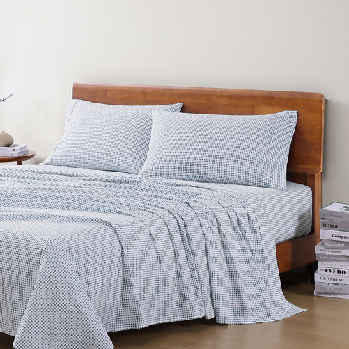 Blue-Polka-Dot-Organic-Washed-Cotton-Sheet-Set