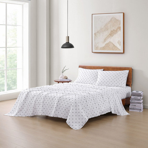 Black-Polka-Dot-Organic-Washed-Cotton-Sheet-Set