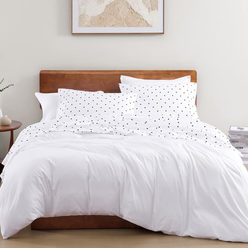 Black-Polka-Dot-Organic-Washed-Cotton-Sheet-Set
