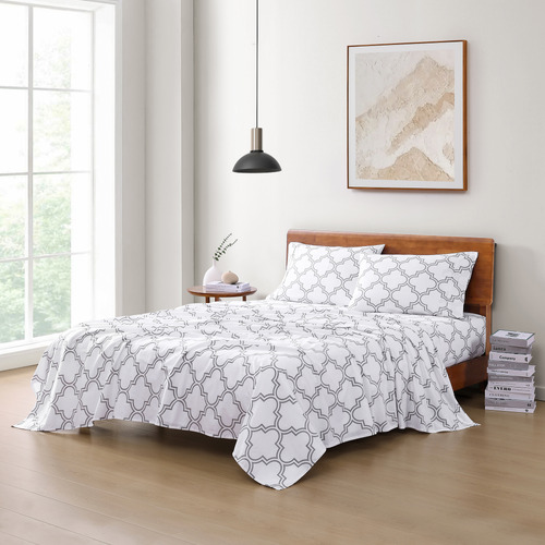 Silver-Trellis-Organic-Washed-Cotton-Sheet-Set
