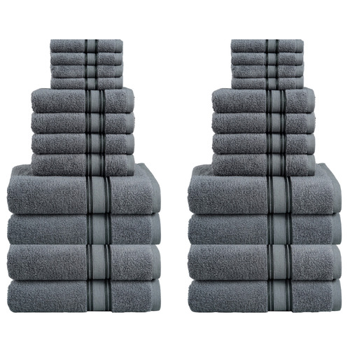 24 Piece Cotton Bathroom Towel Set