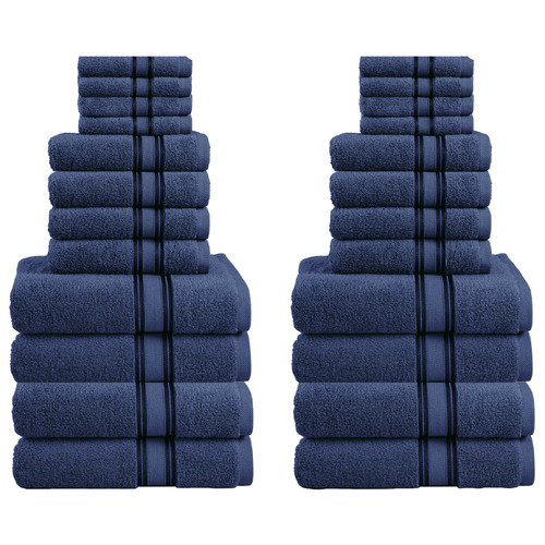 24 Piece Cotton Bathroom Towel Set