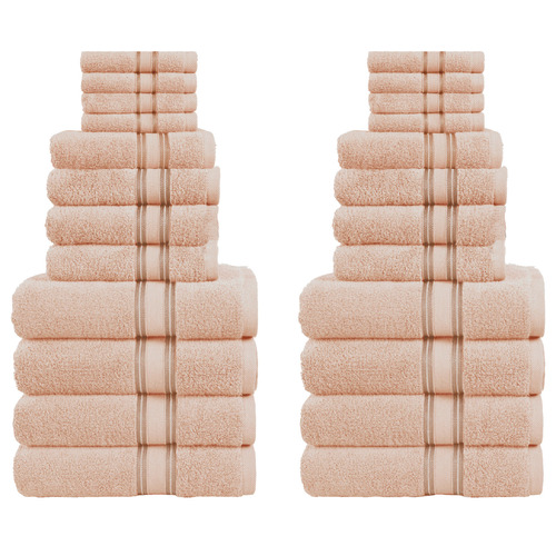24 Piece Cotton Bathroom Towel Set