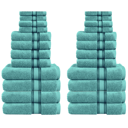 24 Piece Cotton Bathroom Towel Set