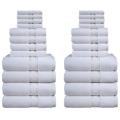 24 Piece Cotton Bathroom Towel Set