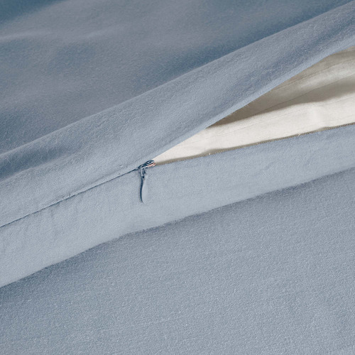French Blue Washed Organic Cotton Quilt Cover Set