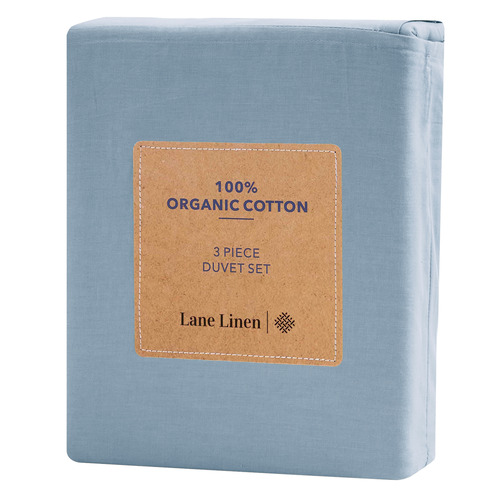 French Blue Washed Organic Cotton Quilt Cover Set