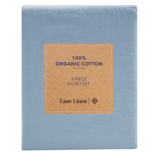 French Blue Washed Organic Cotton Quilt Cover Set