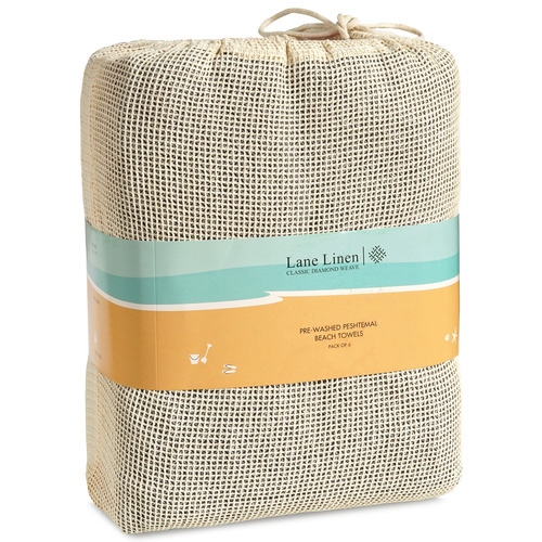 6 Piece Chambray Cotton Beach Towel Set