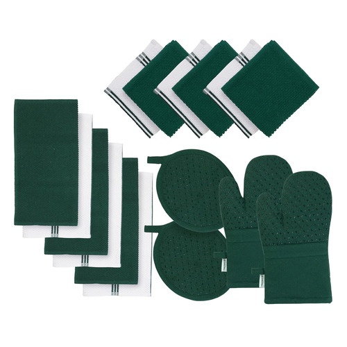 16 Piece Kitchen Towel, Pot Holder & Oven Mitt Set