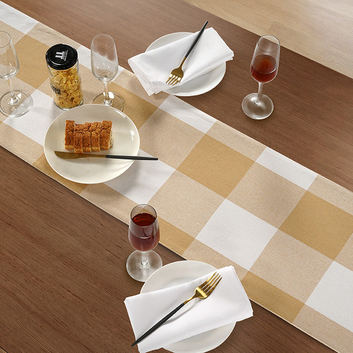 Cotton Checquered Table Runner