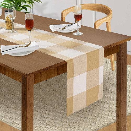 Cotton Checquered Table Runner