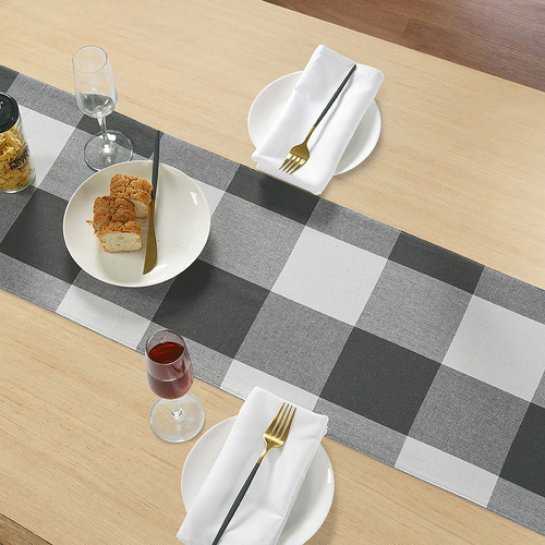 Cotton Checquered Table Runner