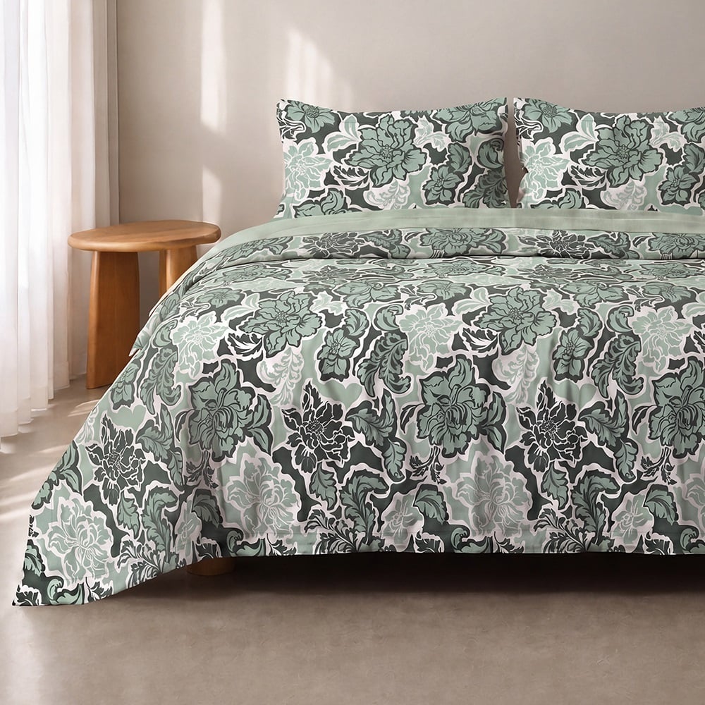 Evergreen Jardin Cotton Sateen Quilt Cover Set
