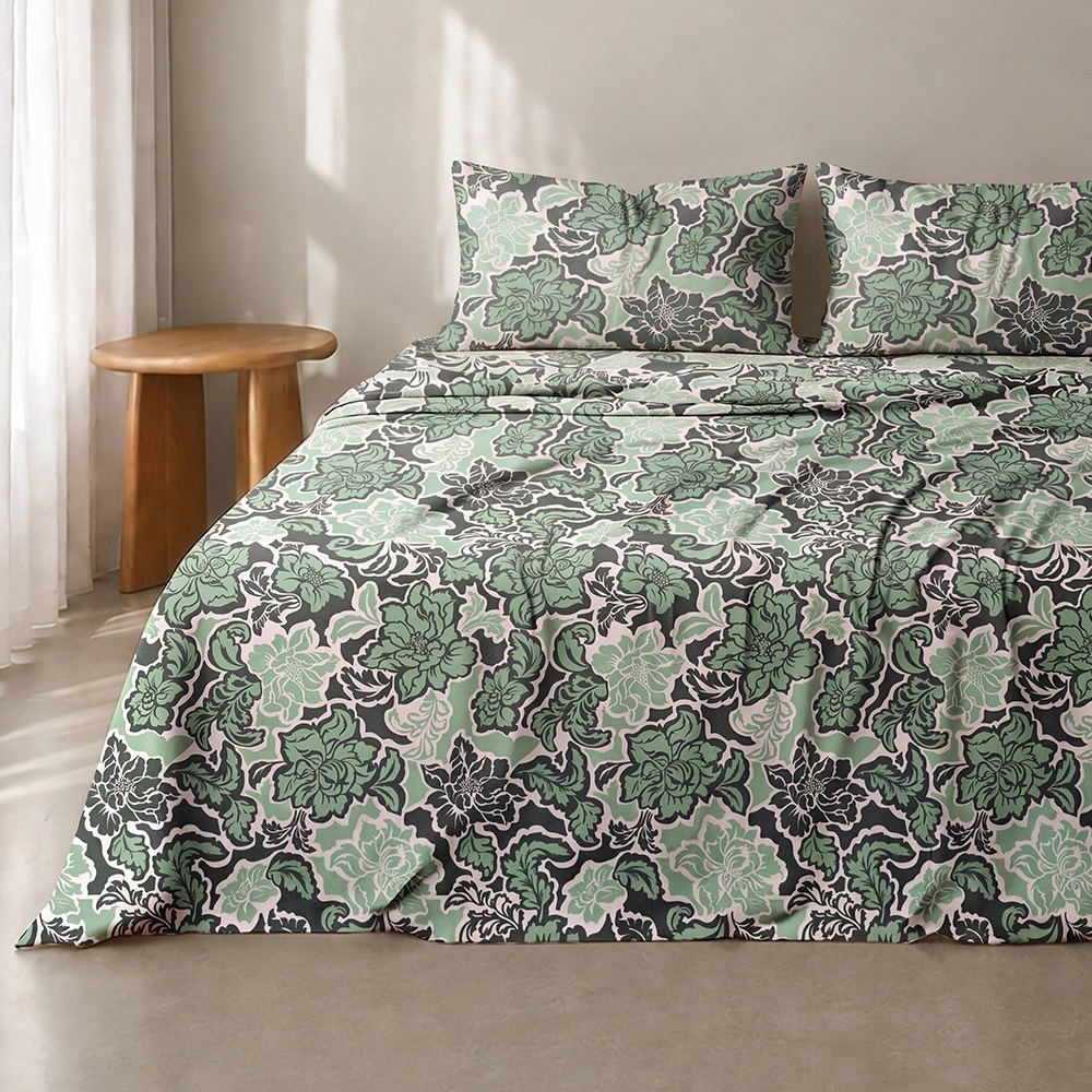Evergreen Jardin Cotton Sateen Sheet Set