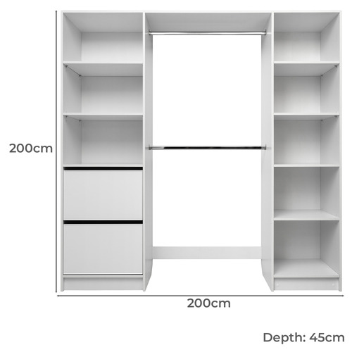 EuropeanCabinetry Basel Slim Shaker Built-In Wardrobe | Temple & Webster