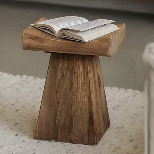 Finley Pine Wood Accent Stool