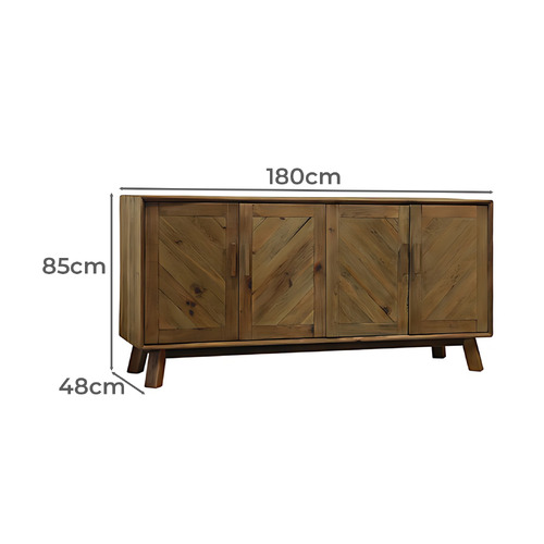 Sinclair 4 Door Pine Wood Sideboard