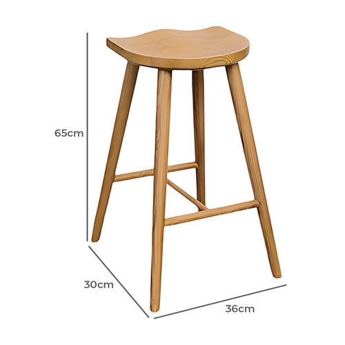 65cm Whitaker Ash Wood Saddle Stool