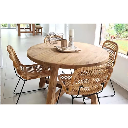 Elain Reclaimed Pine Wood Dining Table
