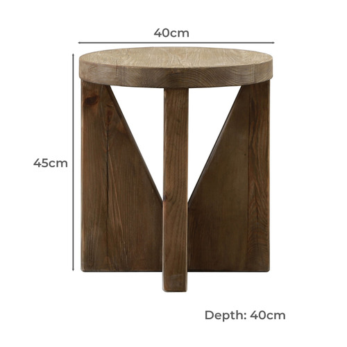 Pembroke Recycled Pine Wood Accent Stool