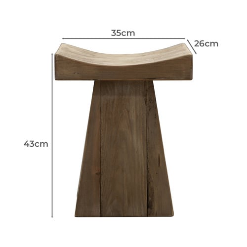 Finley Recycled Pine Wood Accent Stool