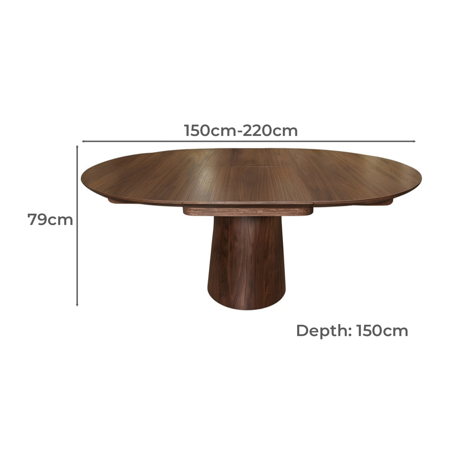 Deryn Oak Wood Extendable Dining Table