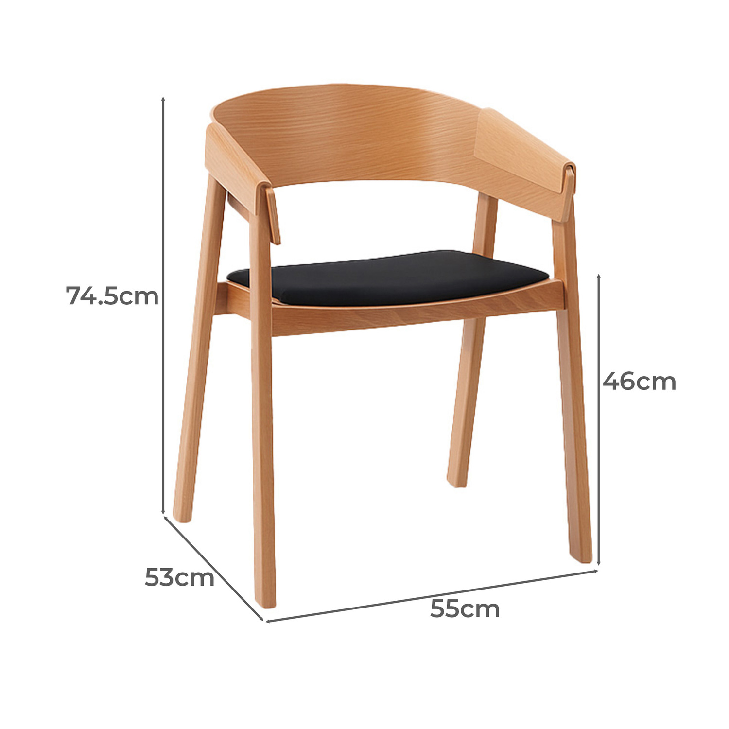 Reina Oak Wood Dining Chairs