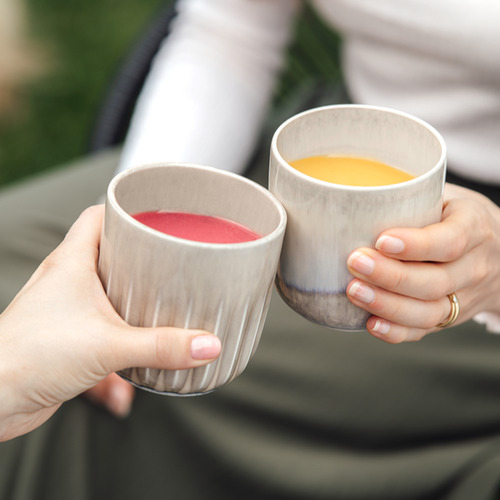 2 Piece Perlemor Sand 100ml Porcelain Cup Set
