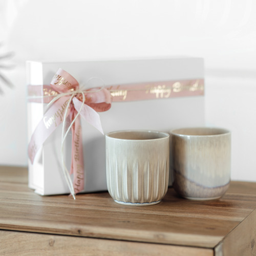 2 Piece Perlemor Sand 100ml Porcelain Cup Set