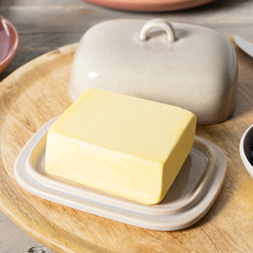 Perlemor Home Porcelain Butter Dish with Lid
