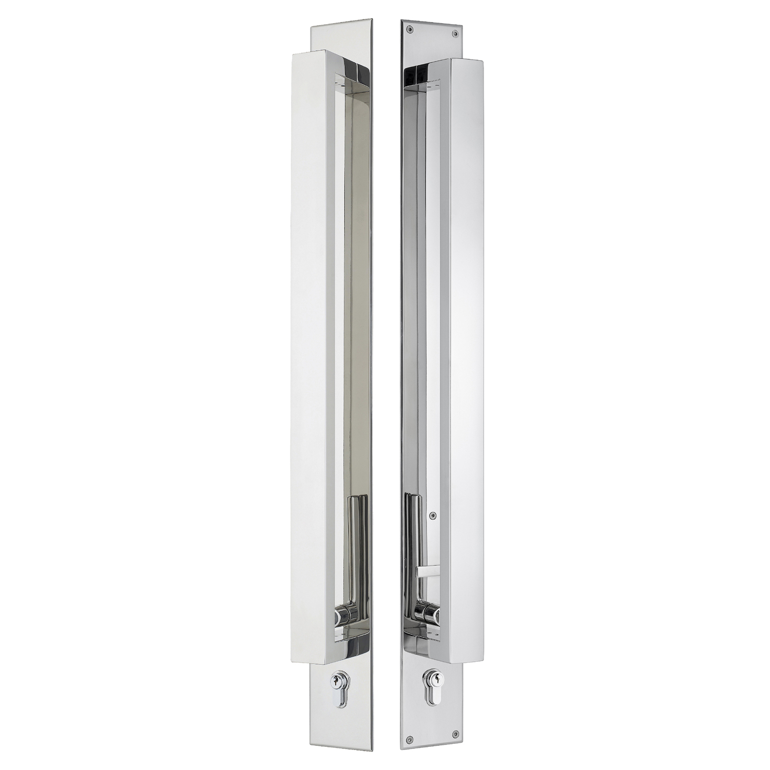 Omni Back to Back Double Cylinder Pull Handle Entrance Lock Set