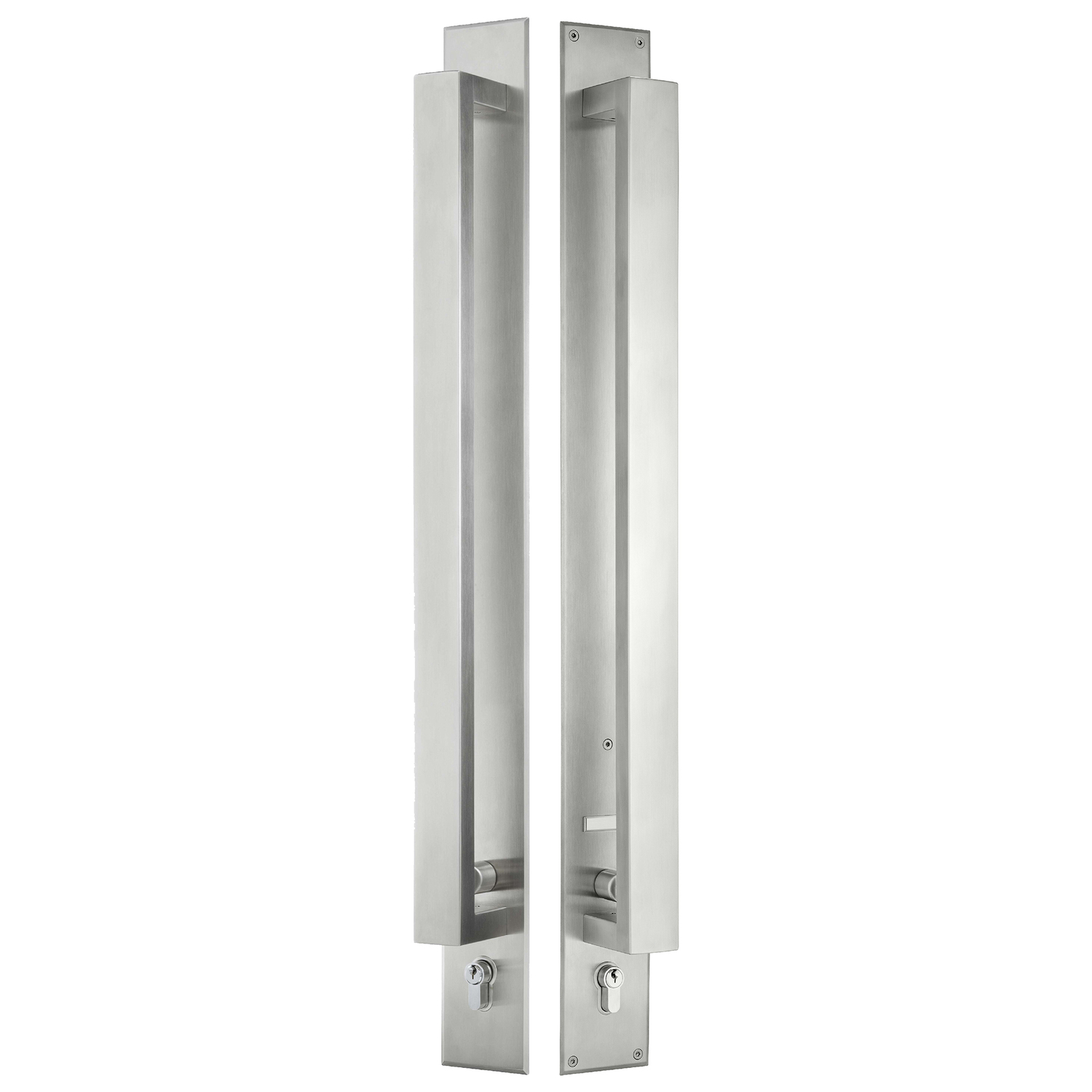 Omni Back to Back Double Cylinder Pull Handle Entrance Lock Set