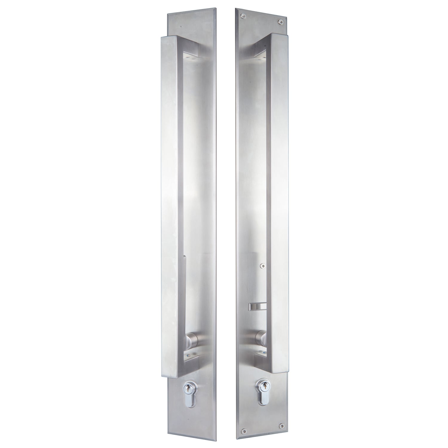 Omni 450mm Back to Back Double Cylinder Pull Handle Entrance Lock Set